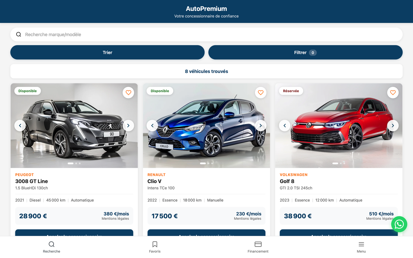 Site concessionnaire auto