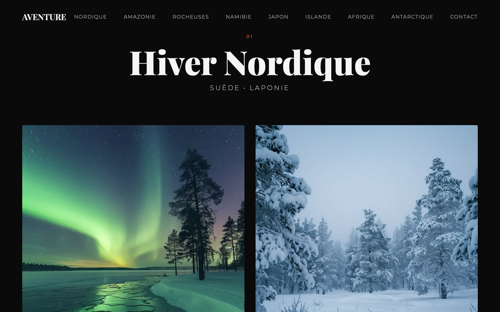 Création site portfolio pour photographe