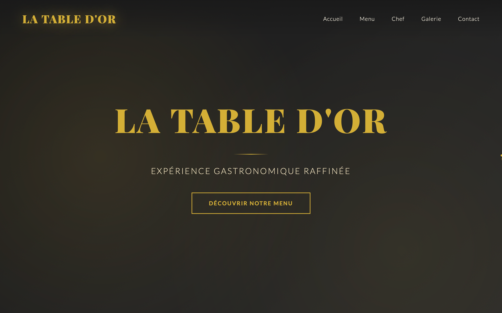 Site restaurant gastronomique